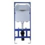 Matt Black Wall Hung Toilet with Soft Close Seat, Brass Mechanical Flush Plate, 1160mm Frame & Cistern - Albi