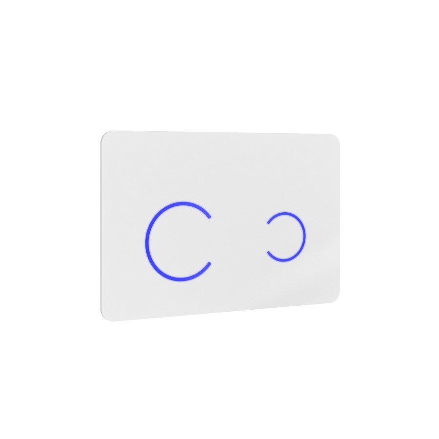 Grade A2 - White Glass Dual Sensor Flush Plate with Wall Hung Toilet Frame