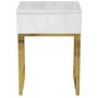 Kids White High Gloss Bedside Table with Drawer - Alina
