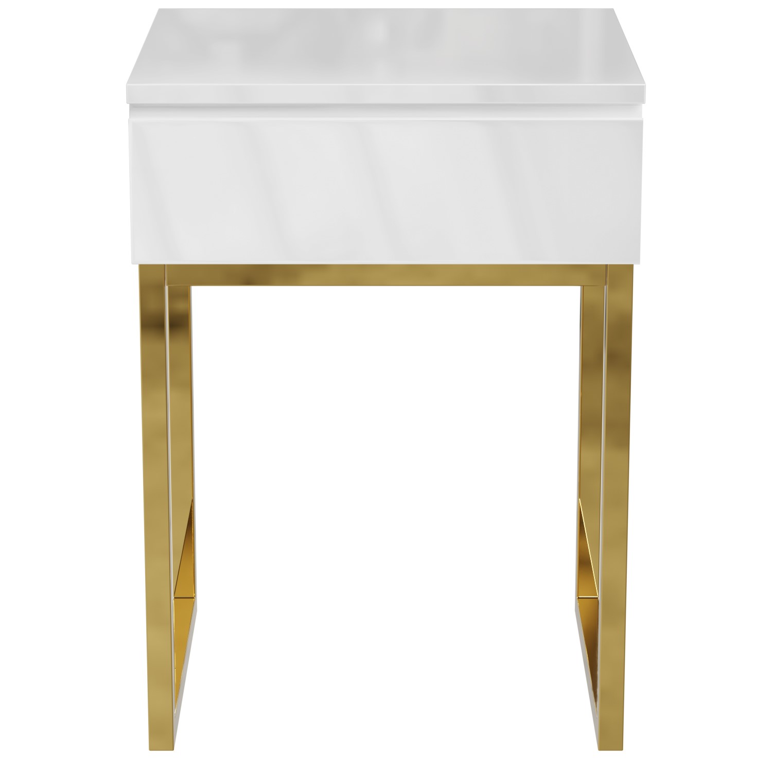 Kids White High Gloss Bedside Table with Drawer Alina Furniture123