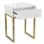 Kids White High Gloss Bedside Table with Drawer - Alina