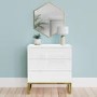 Kids White High Gloss Chest of 3 Drawers with Legs - Alina