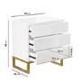 Kids White High Gloss Chest of 3 Drawers with Legs - Alina