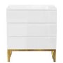 Kids White High Gloss Chest of 3 Drawers with Legs - Alina