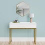Kids White High Gloss Dressing Table with 2 Drawers - Alina