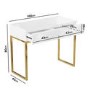 Kids White High Gloss Dressing Table with 2 Drawers - Alina