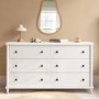 Kids Wide White  Chest of 6 Drawers - Alma