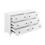 Kids Wide White  Chest of 6 Drawers - Alma
