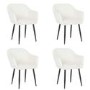 Set of 4 Cream Boucle Tub Dining Chairs - Ally