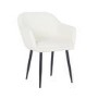 Black Wooden Extendable Dining Table Set with 4 Cream Boucle Upholstered Chairs - Seats 4 - Vivienne