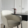 ONLY OPENED - Set of 2 Cream Boucle Armchair Dining Chairs - Ally