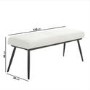 ONLY OPENED - Large Cream Boucle Dining Bench - 120cm - Seats 2 - Ally
