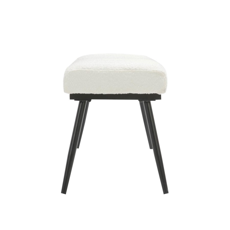 ONLY OPENED - Large Cream Boucle Dining Bench - 120cm - Seats 2 - Ally