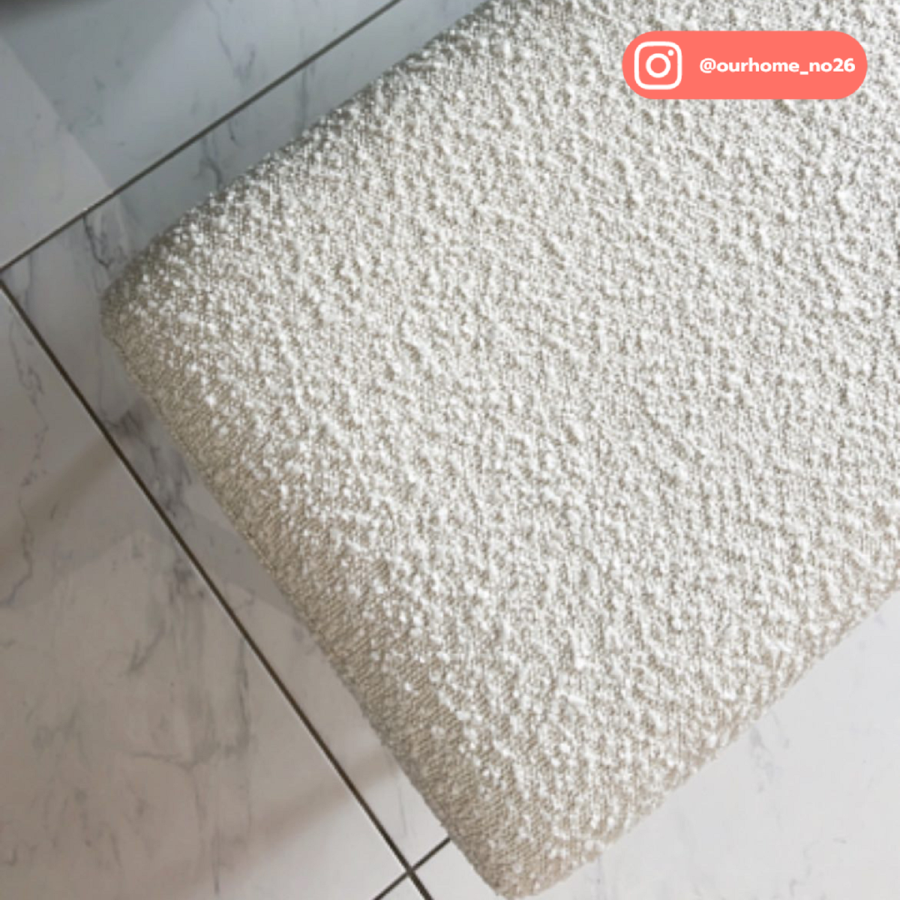 ONLY OPENED - Large Cream Boucle Dining Bench - 120cm - Seats 2 - Ally