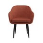 Rust Boucle Armchair Dining Chairs With Black Legs -Set of 4 - Ally