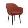 Rust Boucle Armchair Dining Chairs With Black Legs -Set of 6 - Ally