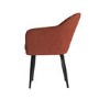 Rust Boucle Armchair Dining Chairs With Black Legs -Set of 6 - Ally