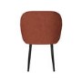 Rust Boucle Armchair Dining Chairs With Black Legs -Set of 4 - Ally