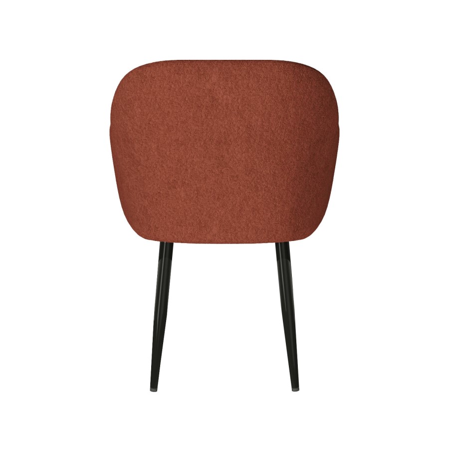Set of 2 Burnt Orange Boucle Dining Chairs with Arms - Ally