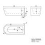 Freestanding Single Ended Right Hand Fluted Corner Bath 1650 x 800mm - Amaro