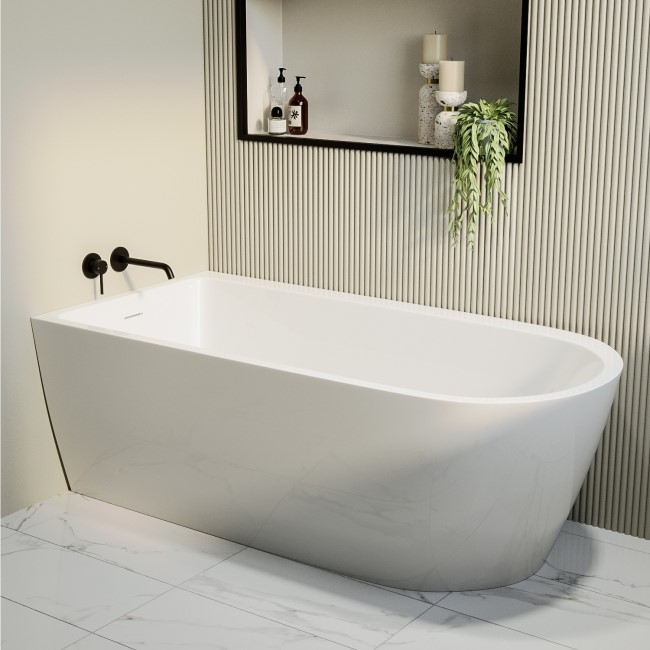 Freestanding Single Ended Left Hand Corner Bath 1650 x 800mm - Amaro