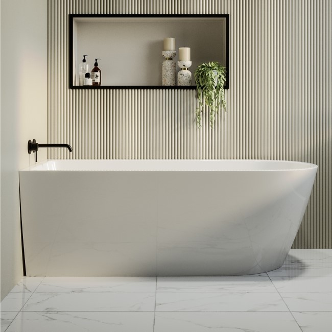 Freestanding Single Ended Left Hand Corner Bath 1650 x 800mm - Amaro