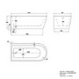 Freestanding Single Ended Left Hand Corner Shower Bath with Black Grid Bath Screen 1650 x 800mm - Amaro