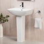 Chrome Freestanding Left Hand Shower Bath Suite with Toilet and Basin - Amaro