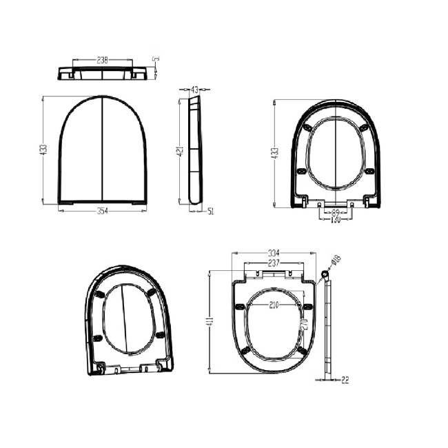 Black Freestanding Left Hand Shower Bath Suite with Toilet and Basin - Amaro