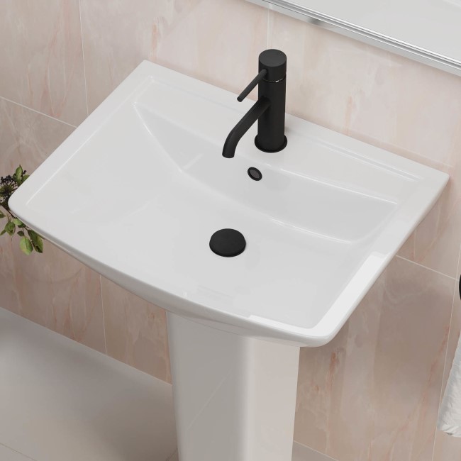 Black Freestanding Left Hand Shower Bath Suite with Toilet and Basin - Amaro