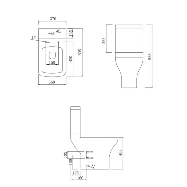 Black Freestanding Left Hand Shower Bath Suite with Toilet and Basin - Amaro