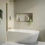 Brass Freestanding Left Hand Shower Bath Suite with Toilet and Basin - Amaro