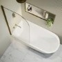 Brass Freestanding Left Hand Shower Bath Suite with Toilet and Basin - Amaro