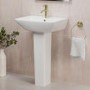 Brass Freestanding Left Hand Shower Bath Suite with Toilet and Basin - Amaro