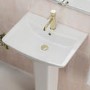 Brass Freestanding Left Hand Shower Bath Suite with Toilet and Basin - Amaro