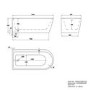 Matt Black Freestanding Shower Bath Single Ended Left Hand Corner with Chrome Bath Screen 1650 x 800mm - Amaro