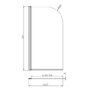 Matt Black Freestanding Shower Bath Single Ended Left Hand Corner with Chrome Bath Screen 1650 x 800mm - Amaro