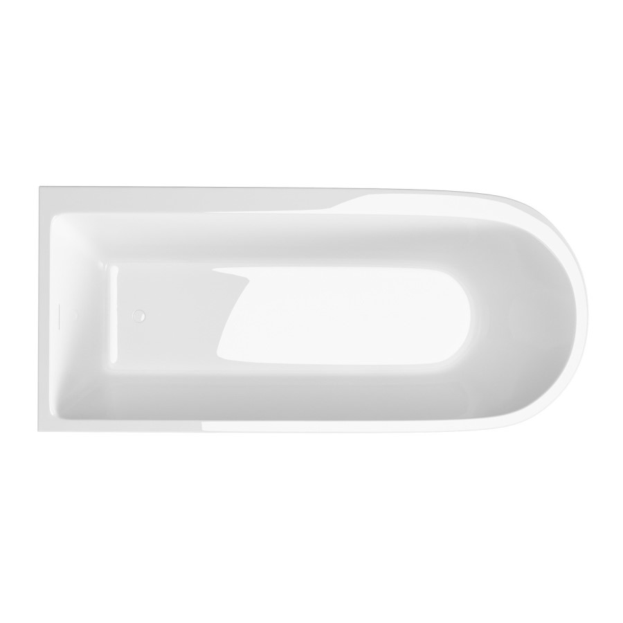 Freestanding Shower Bath Single Ended Left Hand Corner with Chrome Bath Screen 1800 x 800mm - Amaro