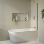 Freestanding Shower Bath Single Ended Right Hand Corner with Chrome Bath Screen 1500 x 800mm - Amaro