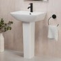 Black Freestanding Right Hand Shower Bath Suite with Toilet and Basin - Amaro