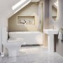 Brass Freestanding Right Hand Shower Bath Suite with Toilet and Basin - Amaro