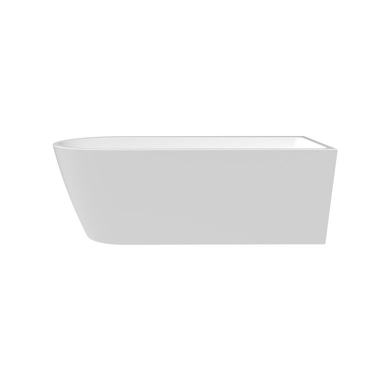 Grade A2 - Freestanding Shower Bath Single Ended Right Hand Corner with Brass Bath Screen 1650 x 800mm - Amaro