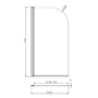 Matt Black Freestanding Shower Bath Single Ended Right Hand Corner with Brass Bath Screen 1650 x 800mm - Amaro