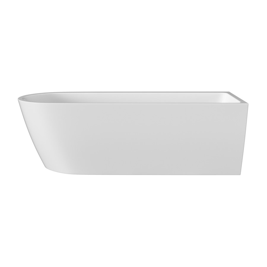 Freestanding Shower Bath Single Ended Right Hand Corner with Black Bath Screen 1800 x 800mm - Amaro