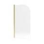 Matt Black Freestanding Shower Bath Single Ended Right Hand Corner with Brass Bath Screen 1650 x 800mm - Amaro