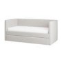 Single Day Bed with Pull Out Trundle in Cream Fabric - Amie