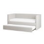 Single Day Bed with Pull Out Trundle in Cream Fabric - Amie