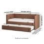 Chenille Single Day Bed with Pull Out Trundle in Burnt Orange - Amie