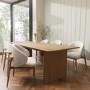 Large Oak Extendable Dining Table Set with 6 Curved Chairs - Mia