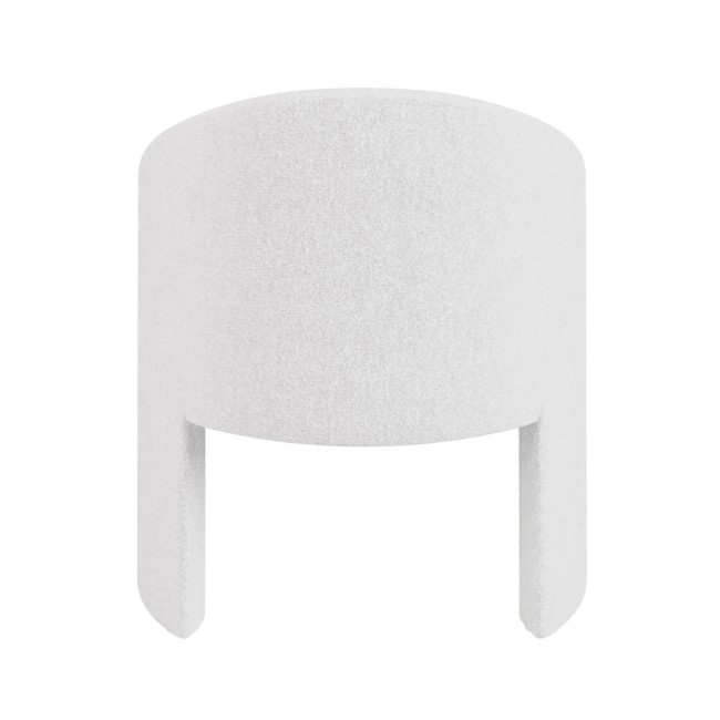 Upholstered White Boucle Curved Tub Dining Chair - Kelsey